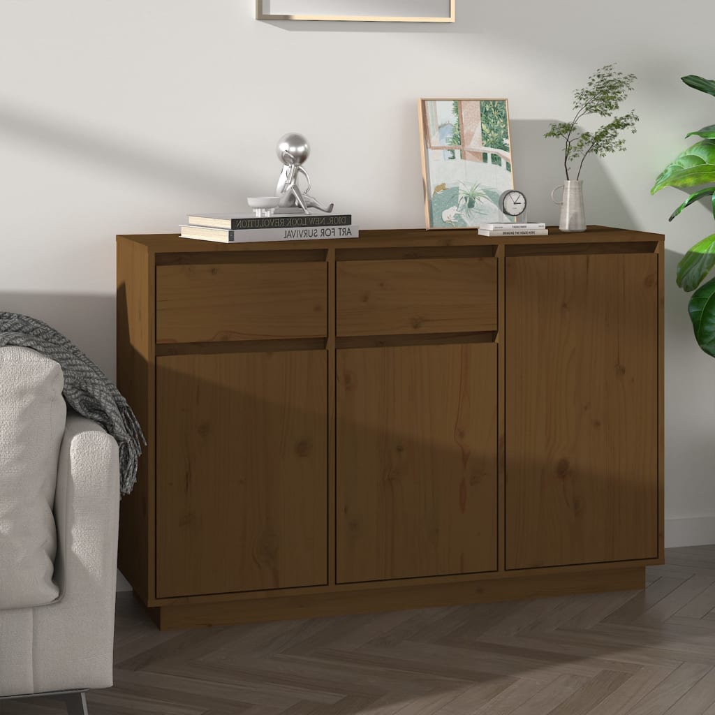 Credenza Miele 110x34x75 cm in Legno Massello di Pino 814332