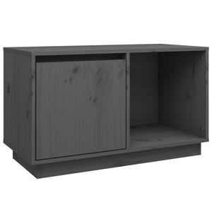 Mobile Porta TV Grigio 74x35x44 cm in Legno Massello di Pino