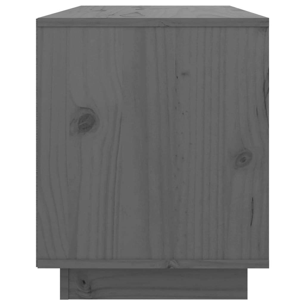 Mobile Porta TV Grigio 74x35x44 cm in Legno Massello di Pino