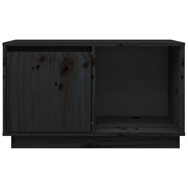 Mobile Porta TV Nero 74x35x44 cm in Legno Massello di Pino