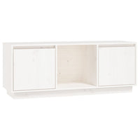 Mobile Porta TV Bianco 110,5x35x44 cm in Legno Massello di Pino cod mxl 18513