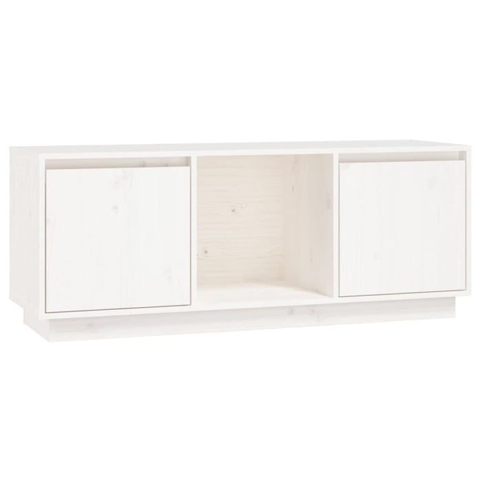 Mobile Porta TV Bianco 110,5x35x44 cm in Legno Massello di Pino cod mxl 18513