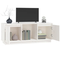 Mobile Porta TV Bianco 110,5x35x44 cm in Legno Massello di Pino cod mxl 18513