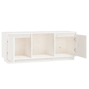 Mobile Porta TV Bianco 110,5x35x44 cm in Legno Massello di Pino cod mxl 18513