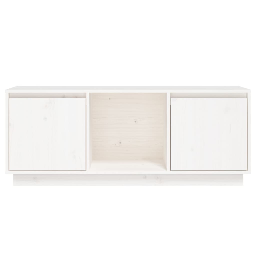 Mobile Porta TV Bianco 110,5x35x44 cm in Legno Massello di Pino cod mxl 18513