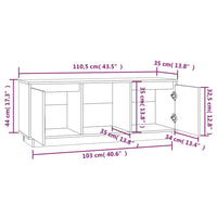 Mobile Porta TV Bianco 110,5x35x44 cm in Legno Massello di Pino cod mxl 18513