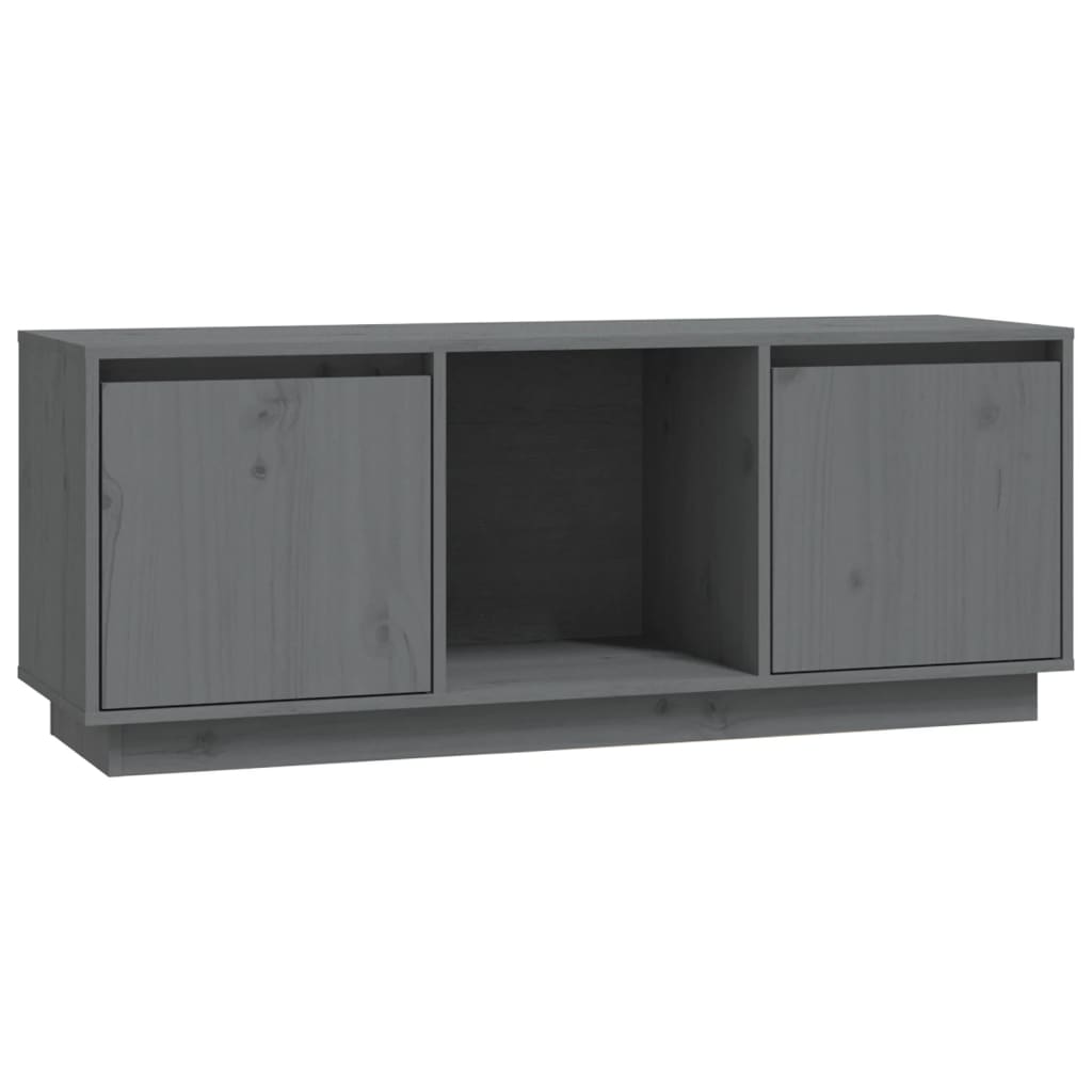 Mobile Porta TV Grigio 110,5x35x44 cm in Legno Massello di Pino cod mxl 19754