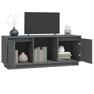 Mobile Porta TV Grigio 110,5x35x44 cm in Legno Massello di Pino cod mxl 19754