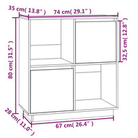 Credenza 74x35x80 cm in Legno Massello di Pino 814349