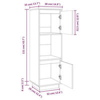 Credenza Miele 38x35x117 cm in Legno Massello di Pino cod 12021