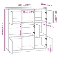 Credenza Miele 110,5x35x117 cm in Legno Massello di Pino cod mxl 23050