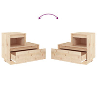 Comodini 2 pz 60x34x51 cm in Legno Massello di Pino cod mxl 47892