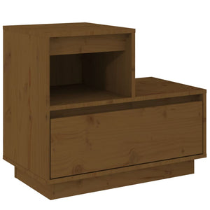 Comodino Miele 60x34x51 cm in Legno Massello di Pino 814380