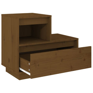 Comodino Miele 60x34x51 cm in Legno Massello di Pino 814380