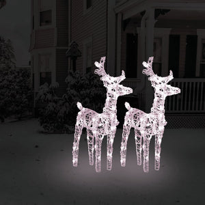 Renne di Natale 2 pz Bianco Caldo 80 LED in Acrilico cod mxl 44160