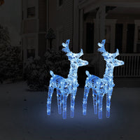 Renne di Natale 2 pz Blu 80 LED in Acrilico