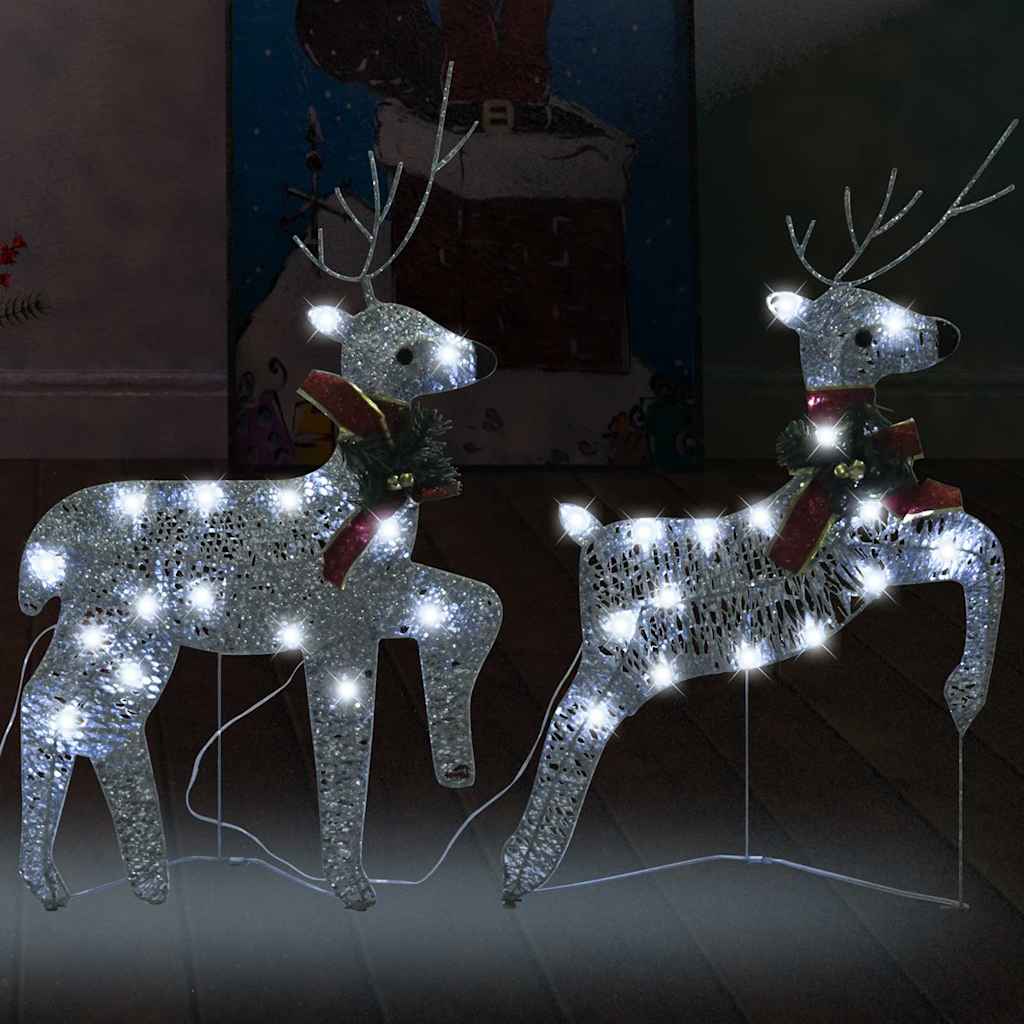 Renne di Natale 2 pz Argento 40 LED 342684