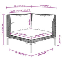 Set Divani Giardino 4 pz con Cuscini in Polyrattan Grigio Scuro cod mxl 47336