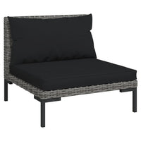 Set Divani Giardino 4 pz con Cuscini in Polyrattan Grigio Scuro cod mxl 41124