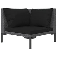 Divani da Giardino 8 pz con Cuscini in Polyrattan Grigio Scuro 3099834