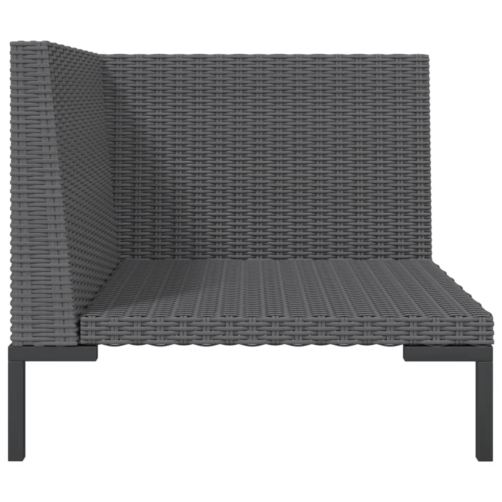 Divani da Giardino 8 pz con Cuscini in Polyrattan Grigio Scuro 3099834