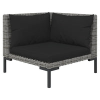 Divani da Giardino 6 pz con Cuscini in Polyrattan Grigio Scuro 3099839