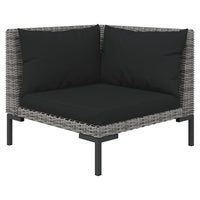 Set Divani Giardino 13pz con Cuscini in Polyrattan Grigio Scuro