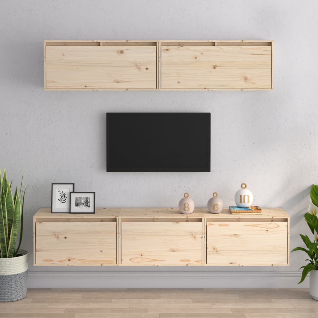 Mobili Porta TV 5 pz in Legno Massello di Pino cod mxl 24137