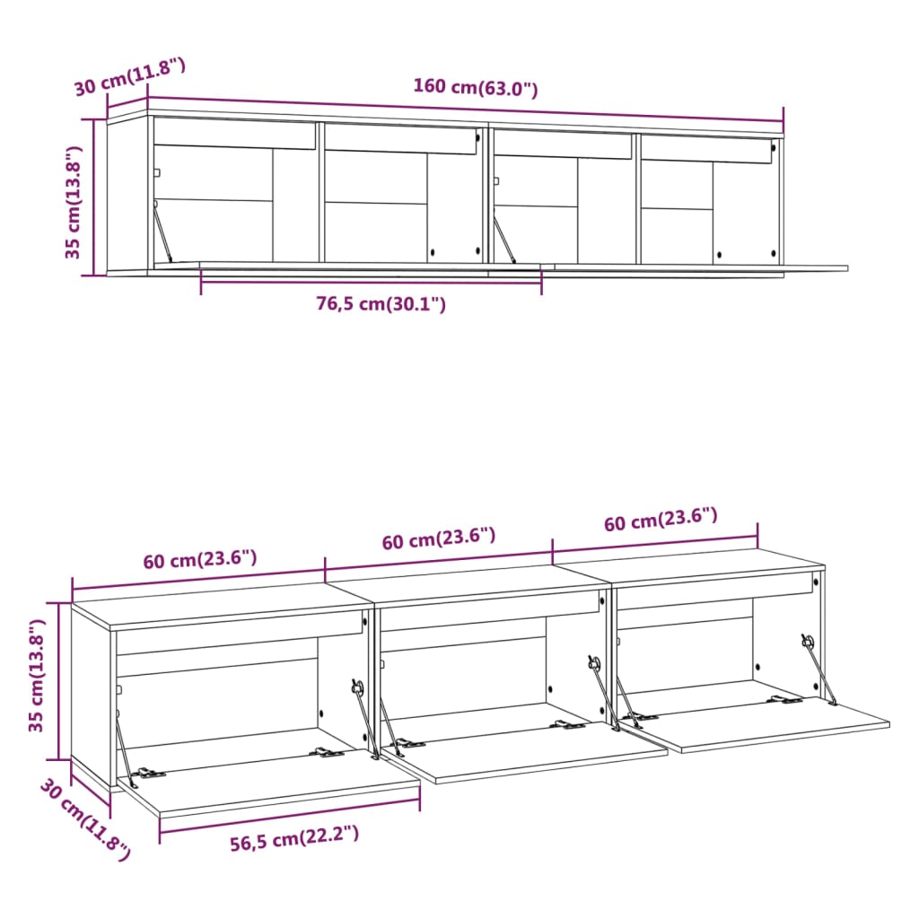 Mobili Porta TV 5 pz Neri in Legno Massello di Pino cod mxl 33957