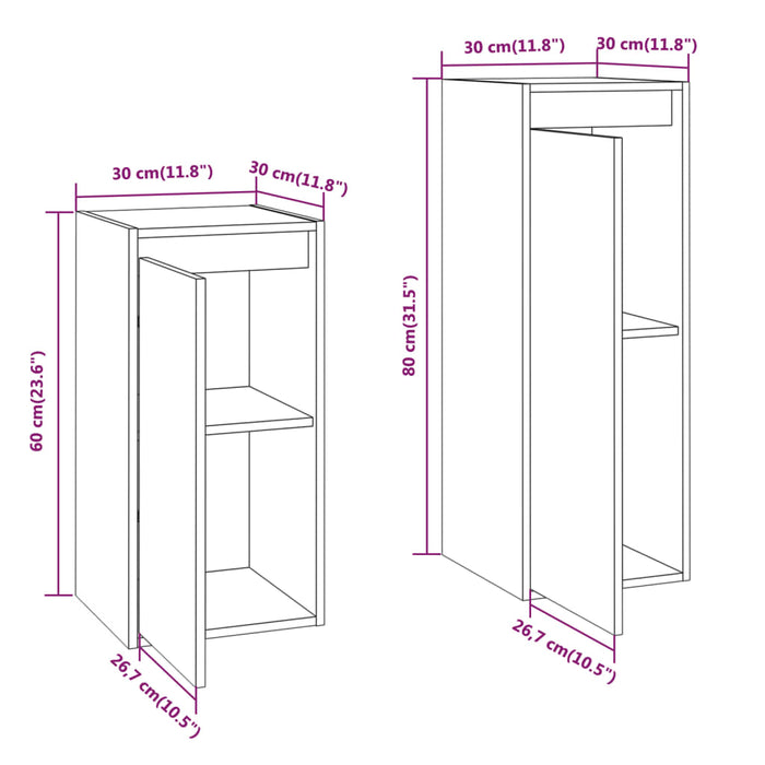 Mobili Porta TV 2 pz Miele in Legno Massello di Pino