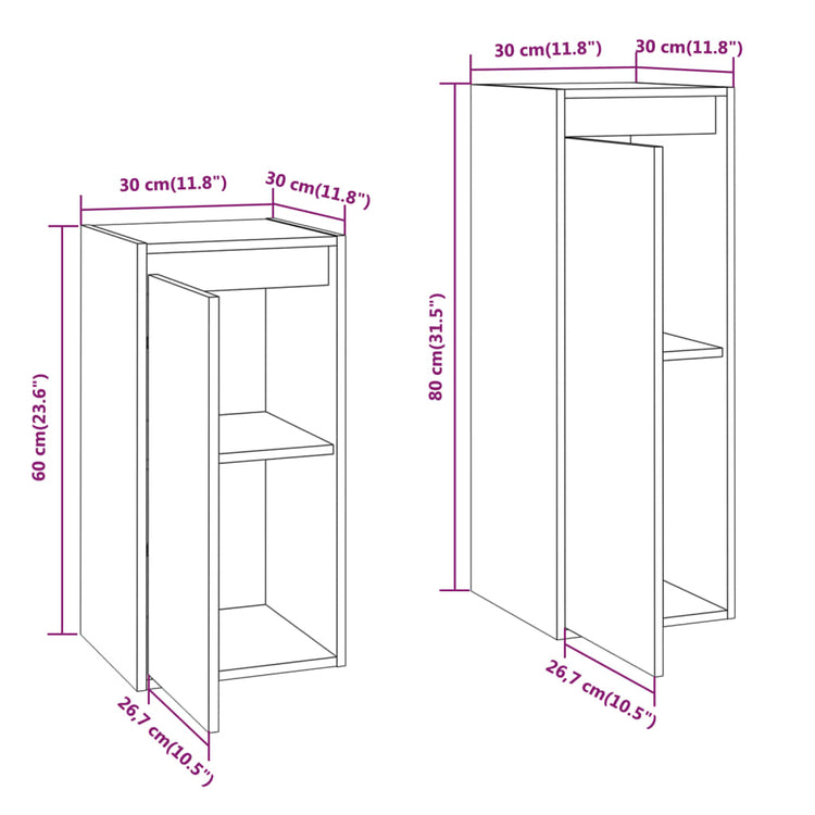 Mobili Porta TV 2 pz Miele in Legno Massello di Pino