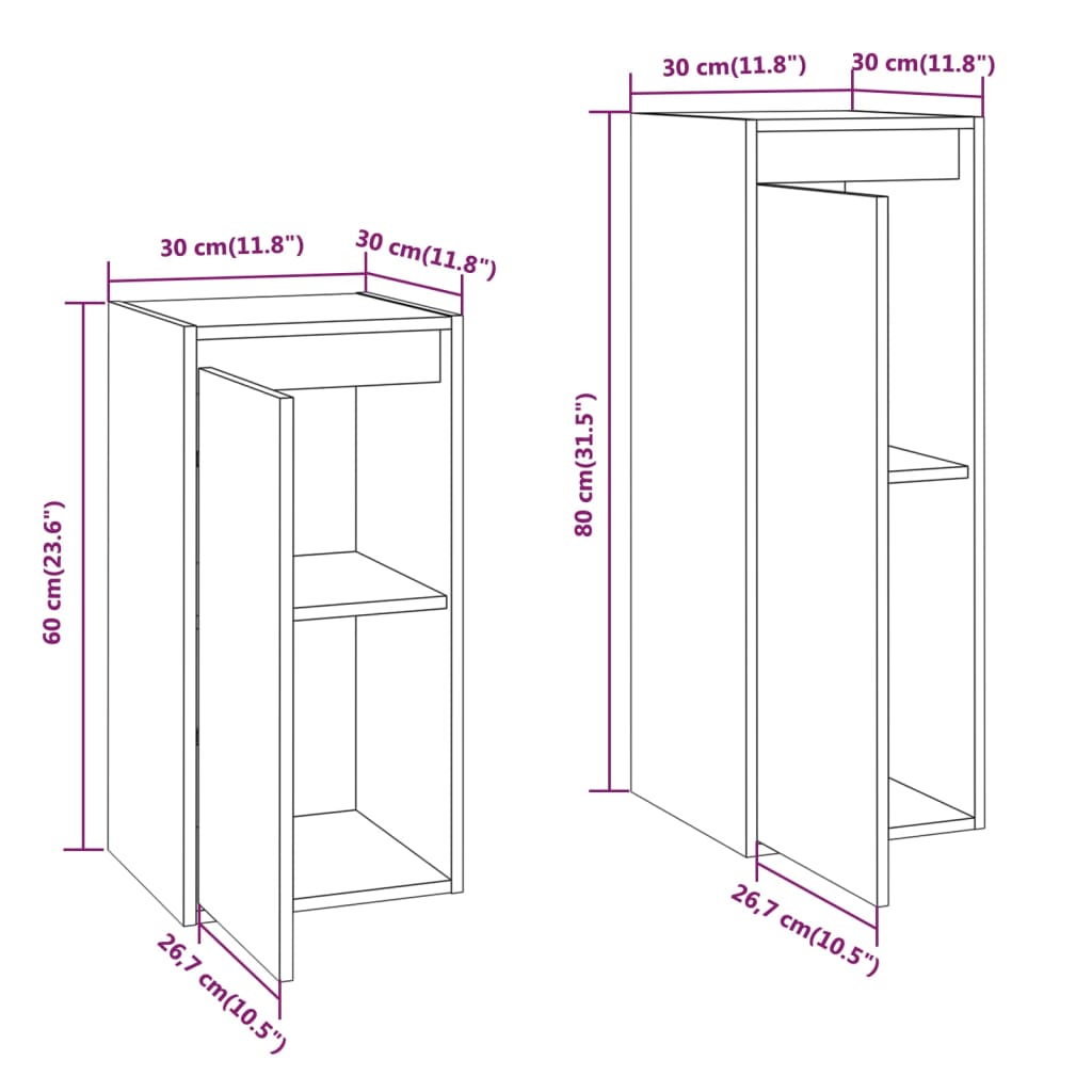 Mobili Porta TV 2 pz Neri in Legno Massello di Pino cod mxl 8779