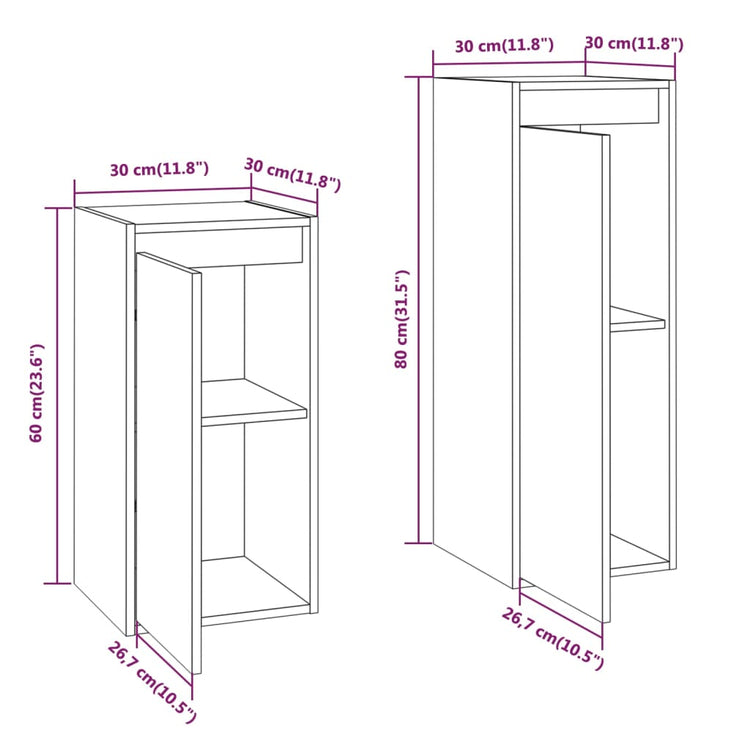 Mobili Porta TV 2 pz Neri in Legno Massello di Pino cod mxl 8779