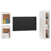 Mobili Porta TV 3 pz Bianchi in Legno Massello di Pino cod mxl 13092