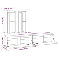 Mobili Porta TV 4 pz in Legno Massello di Pino 3100179