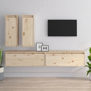 Mobili Porta TV 4 pz in Legno Massello di Pino 3100179