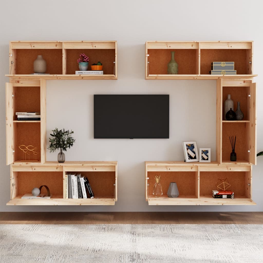 Mobili Porta TV 6 pz in Legno Massello di Pino cod mxl 34011