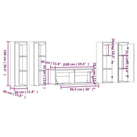 Mobili Porta TV 5 pz Miele in Legno Massello di Pino cod mxl 17885