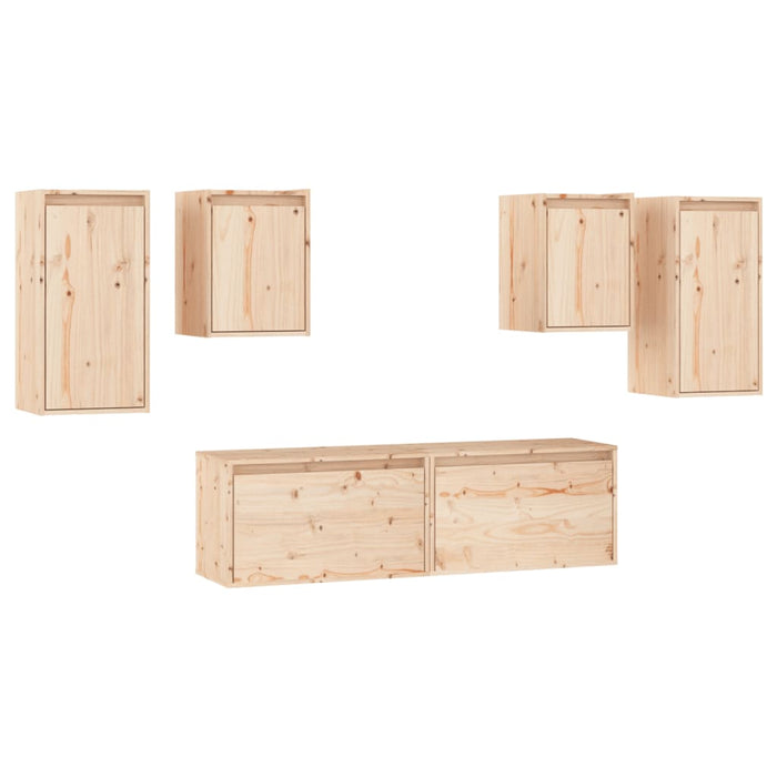 Mobili Porta TV 6 pz in Legno Massello di Pino cod mxl 13224