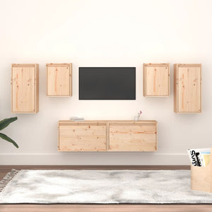 Mobili Porta TV 6 pz in Legno Massello di Pino 3100239