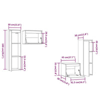 Mobili Porta TV 4 pz Grigi in Legno Massello di Pino cod mxl 12228