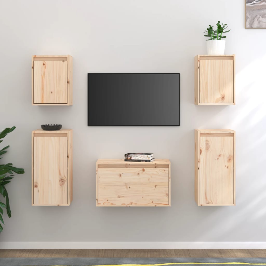 Mobili Porta TV 5 pz in Legno Massello di Pino cod mxl 13206