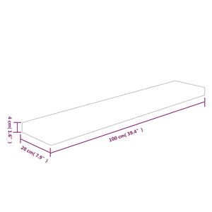 Ripiano 100x20x4 cm Legno Massello di Rovere Non Trattato cod mxl 33175