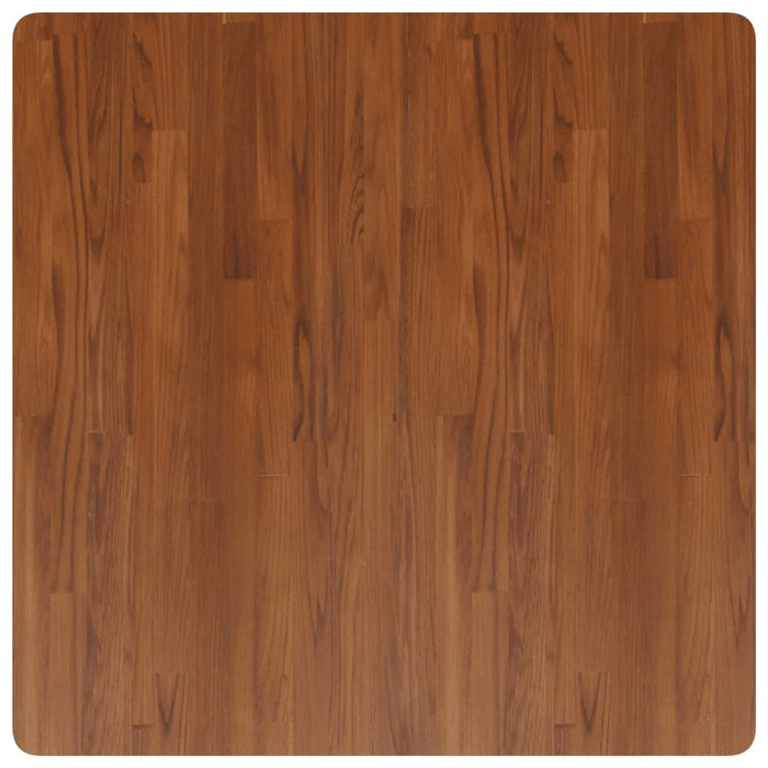 Piano Tavolo Quadrato Marrone Scuro 90x90x2,5cm Rovere Trattato 343047