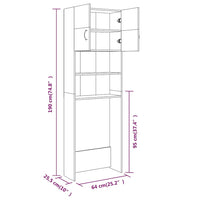 Mobile per Lavatrice Grigio Sonoma 64x25,5x190 cm 815070