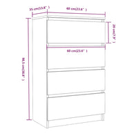 Credenza Grigio Sonoma 60x35x98,5 cm in Legno Multistrato cod mxl 11631