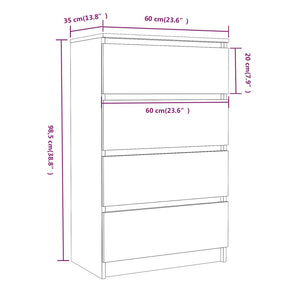 Credenza Grigio Sonoma 60x35x98,5 cm in Legno Multistrato cod mxl 11631