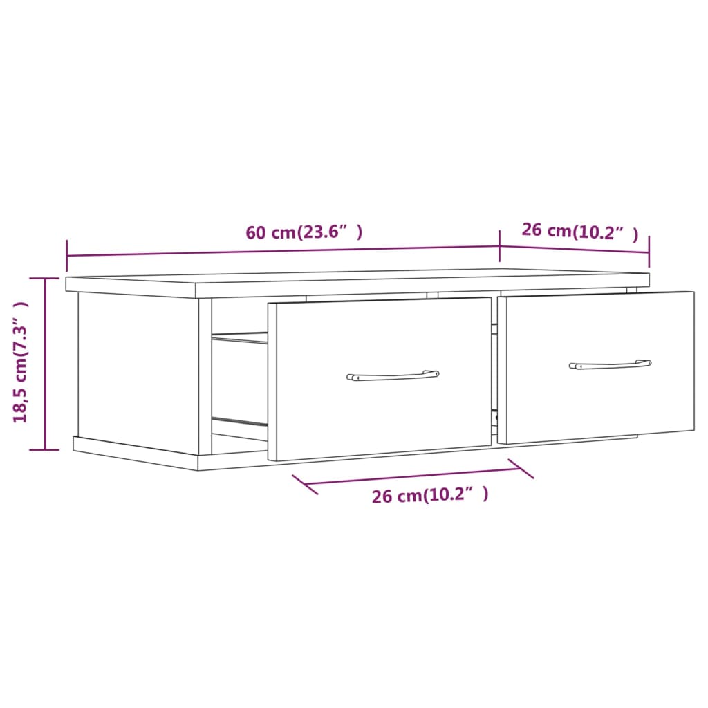 Libreria Grigio Sonoma 60x26x18,5cm in Legno Ingegnerizzato 815079