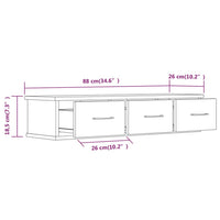 Armadietto Parete Rovere Marrone 88x26x18,5cm Legno Multistrato cod mxl 33061