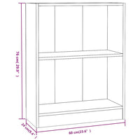 Libreria Rovere Fumo 60x24x74,5 cm in Legno Multistrato